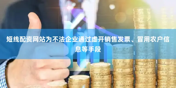 短线配资网站为不法企业通过虚开销售发票、冒用农户信息等手段